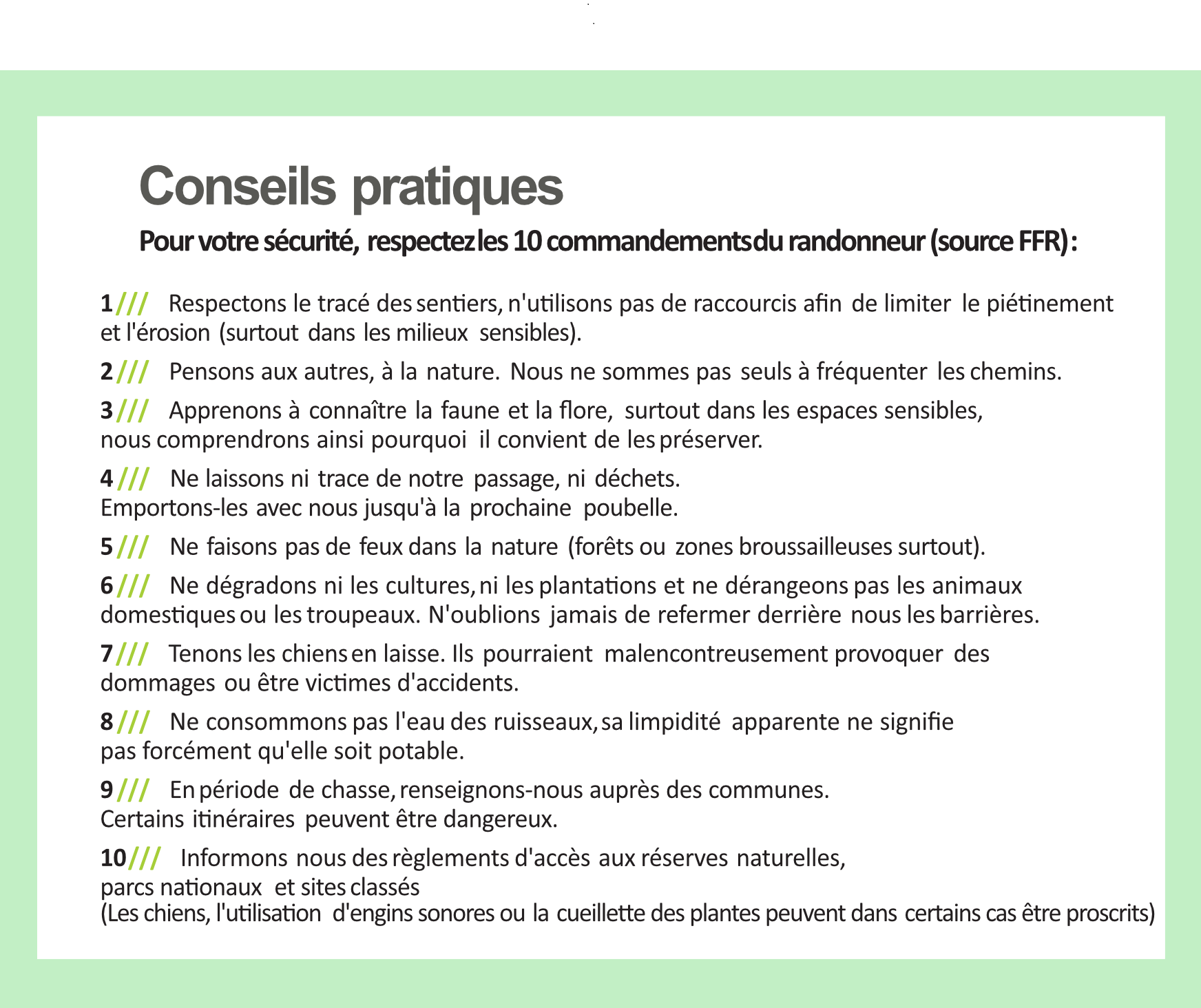 Conseils randonnée