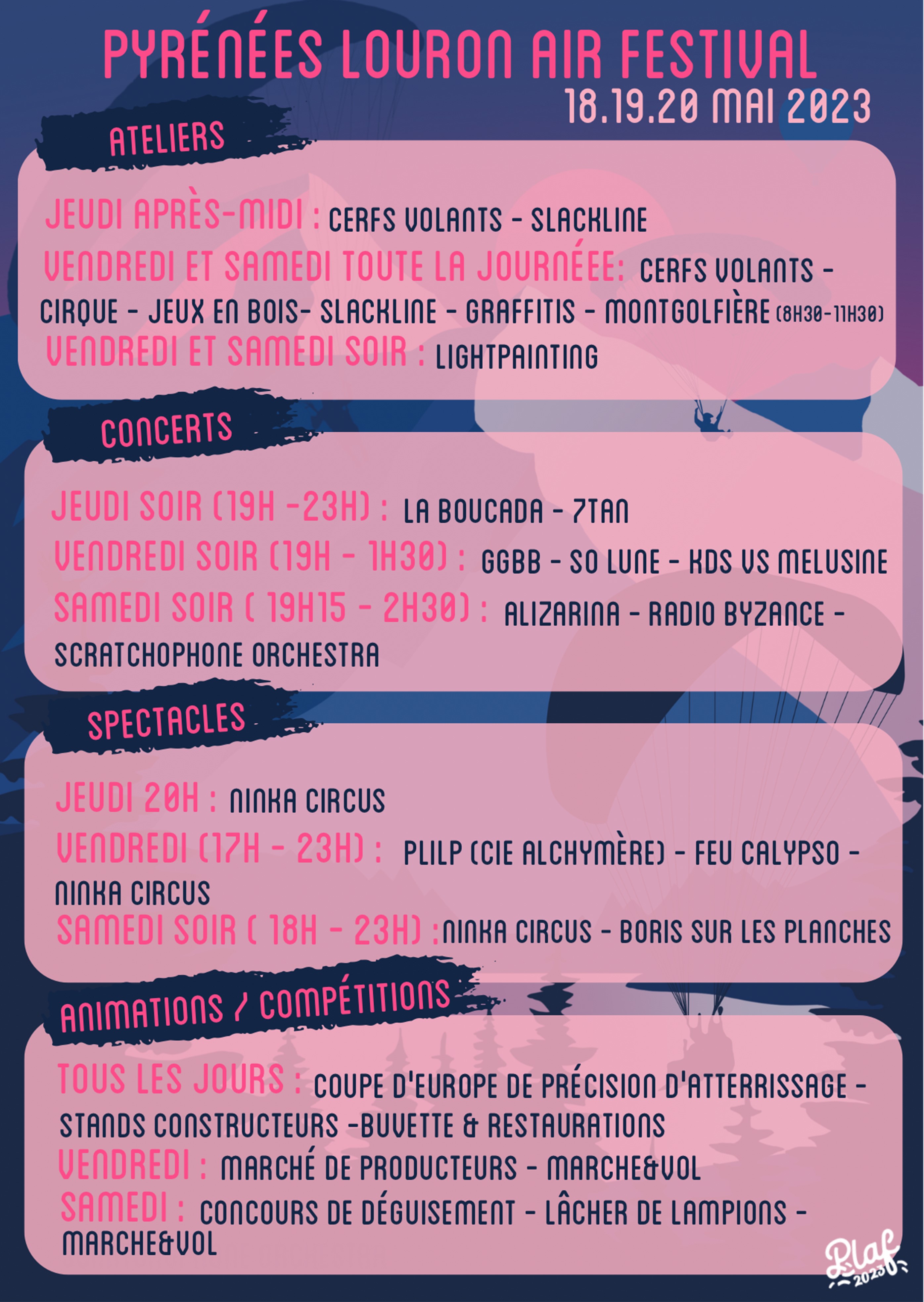 Programme plaf 2023
