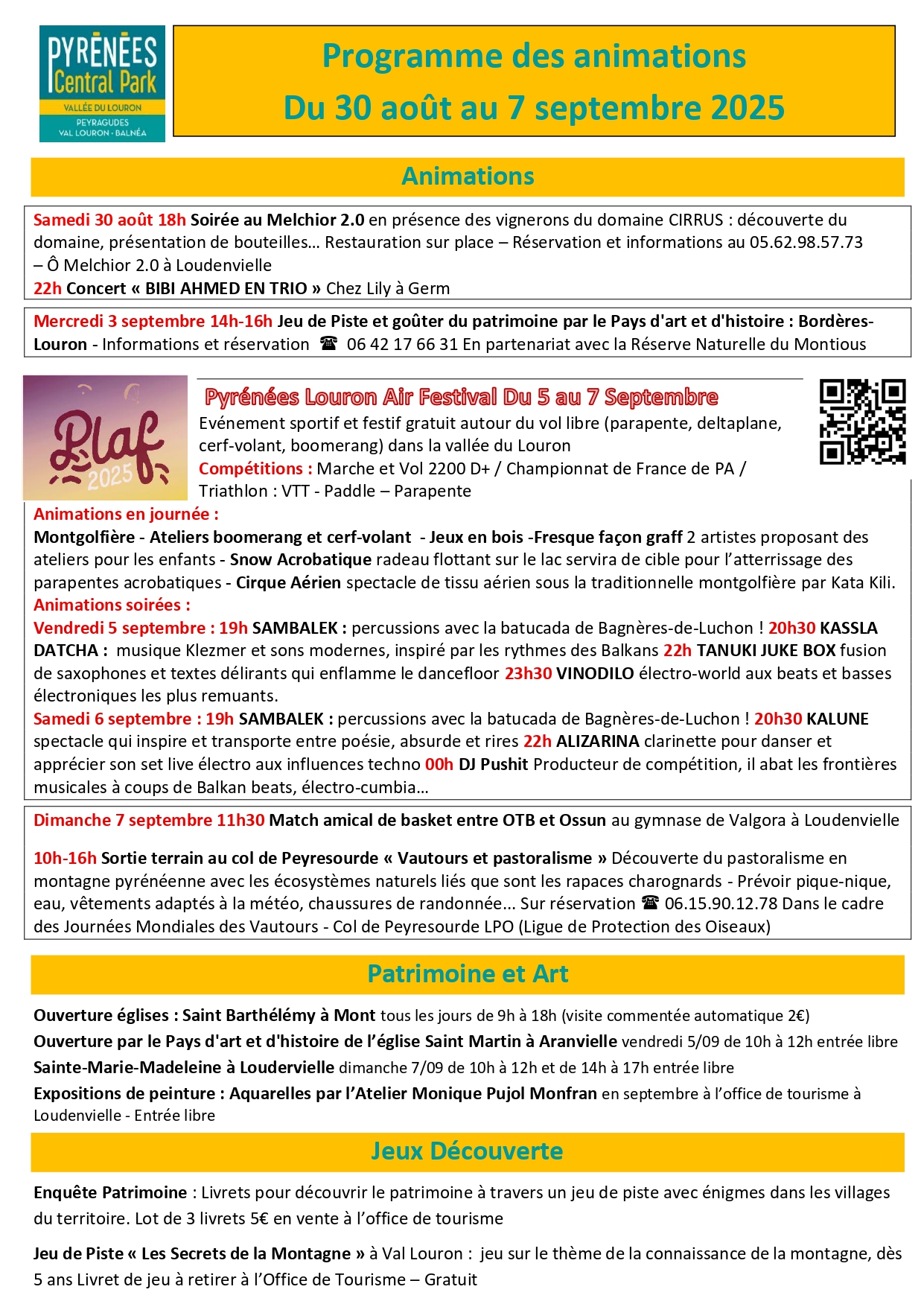 programme d'animation 