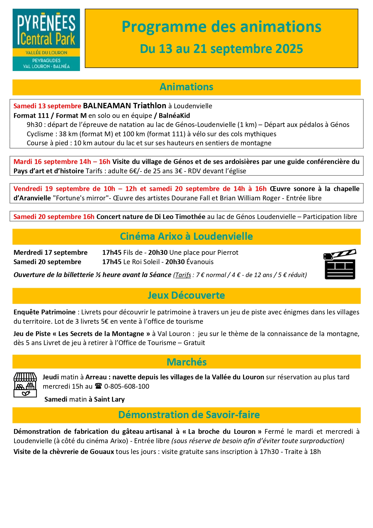 programme d'animation 