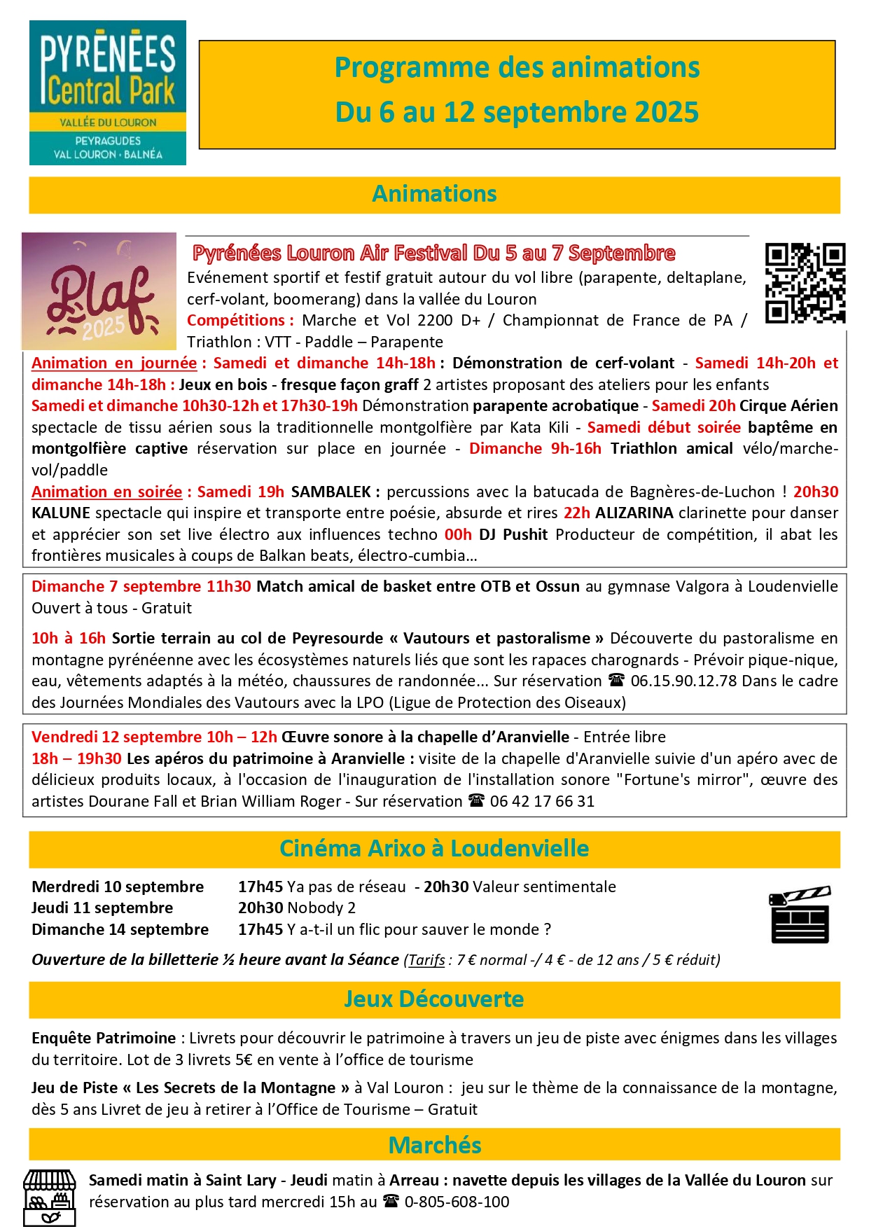 programme d'animation 