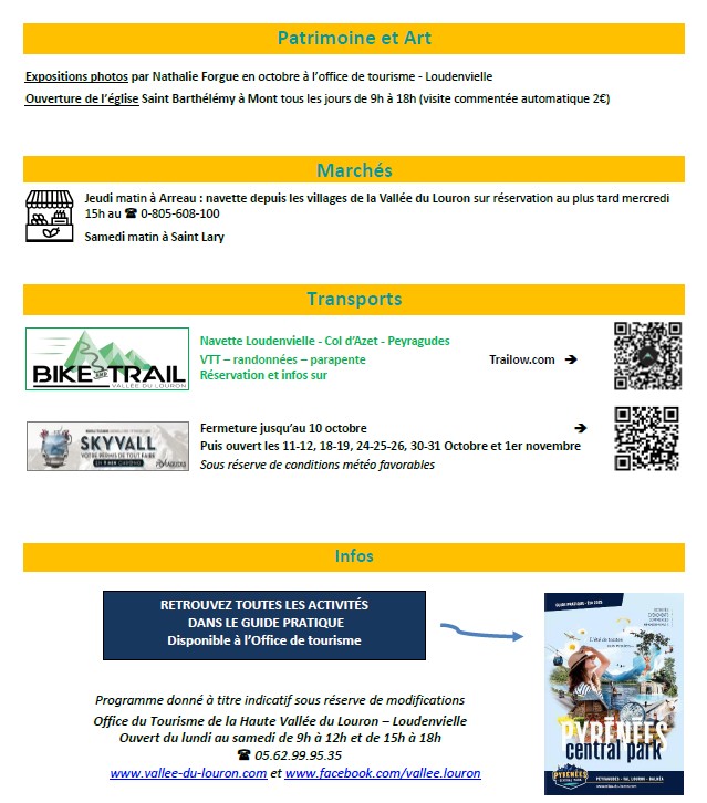 animations 4 au 11 octobre suite