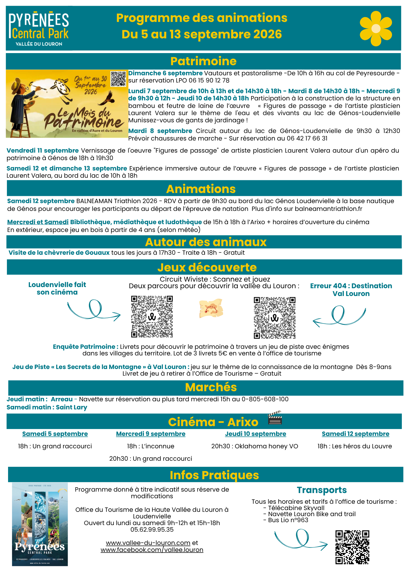 programme des animations