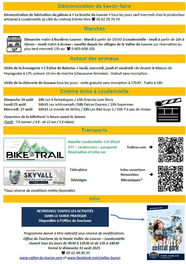 programme d'animation 23 au 31 aout 2025 suite
